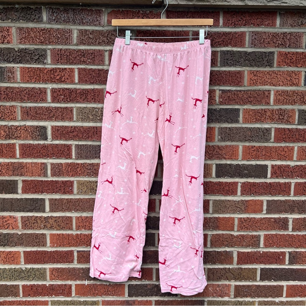 Gilligan & O’Malley Pink Reindeer Print Pajama Pants